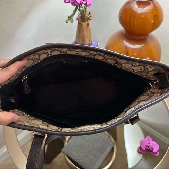 Coach Brown and Black Signature Tote - Picture 6 of 13